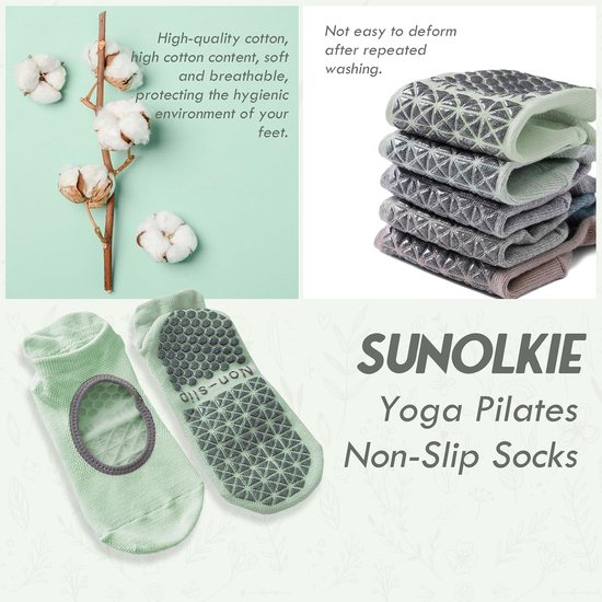 Merkloze Antislip Sokken voor Yoga & Pilates - 3 Paar — afbeelding 3