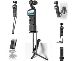 Camera Tripod voor DJI OSMO Pocket 3 en 4, Snelle Bevestiging, Arca-Swiss Compatibel, Vouwbare Selfie Stick en Mantis Desktop Video Hook Stand