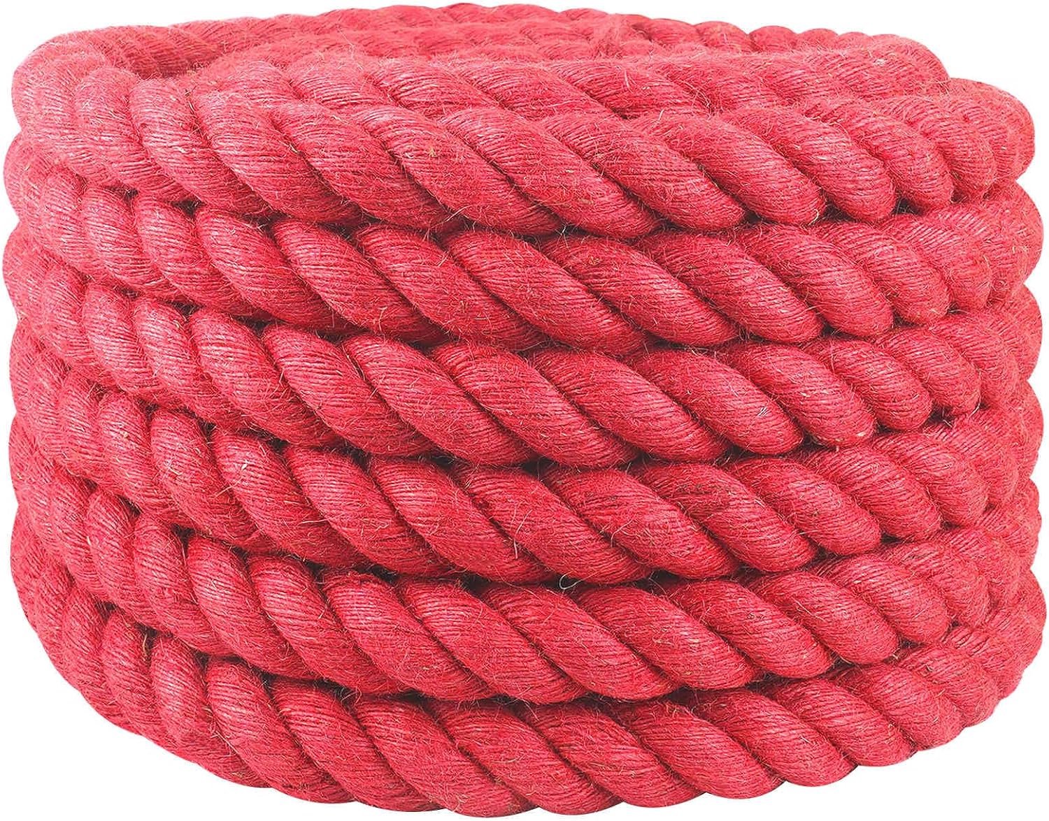 Touw rood, 40 mm, Tossa jute, tuin/decoratie, 500 cm, 3