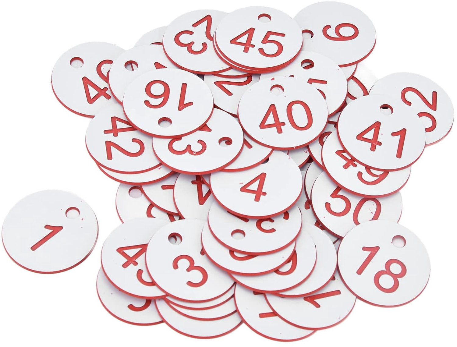Etiketten, 50 stuks, afgeronde borden van ABS, digitale etiketten, imkerei, etiket met gat voor imkerbenodigdheden (1-50)