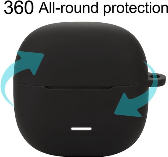 Compatibel met de beschermhoes voor Redmi Buds 6 Lite hoofdtelefoon, ondersteunt draadloos opladen, schokbestendige siliconen hoes voor hoofdtelefoon (zwart-wit) — afbeelding 4