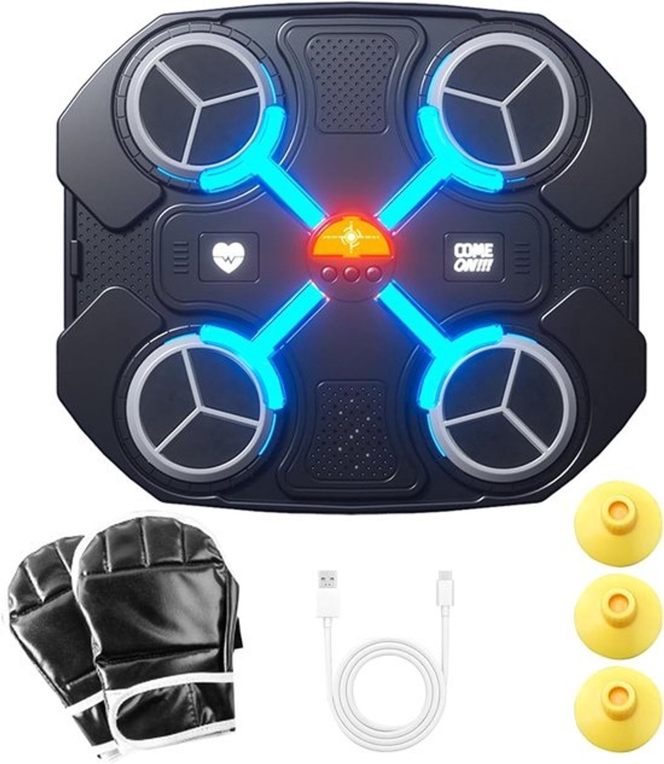 Muziekboksmachine - Bokstrainer met Bluetooth - Fitness voor thuis - Ritmegevoel - 32 cm - Zwart