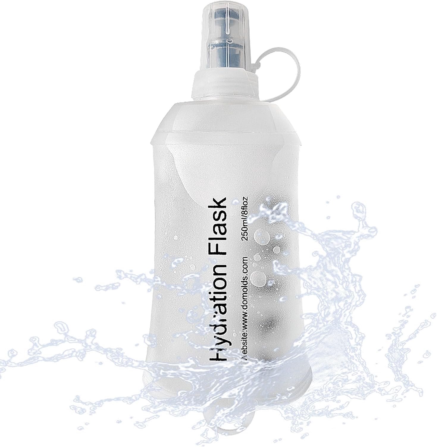 250ml Zachte Fles Running Water Flessen, TPU Opvouwbare Running Hydratatie Fles voor Hydratatie Pack Fietsen Wandelen Klimmen Outdoor Motorfiets Wit