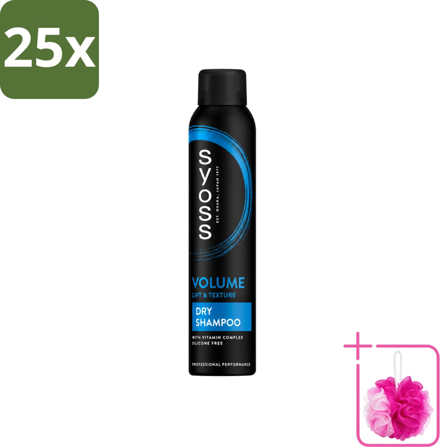 25 x SYOSS - Volume Droogshampoo - Shampoo - Voor Volumeboost - 200ml - Bulkverpakking - Volume droogshampoo - Douchemop - Fris haar