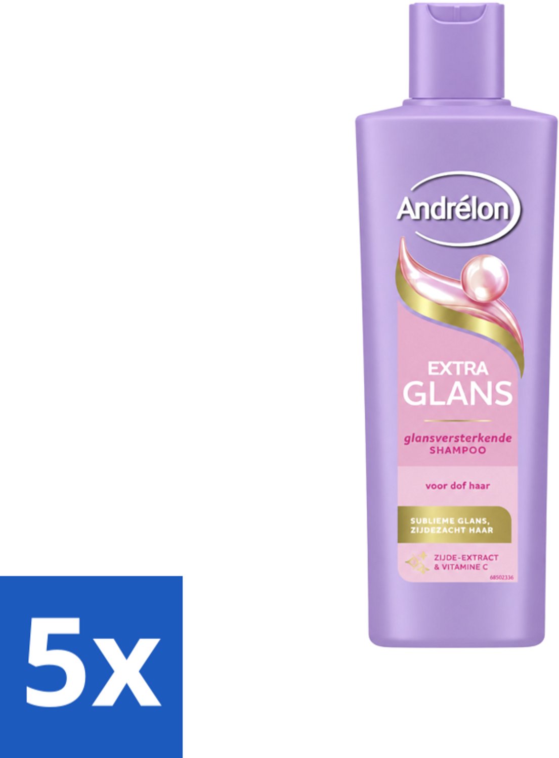 5 x Andrélon – Shampoo – Extra Glans – 250 ml - Voordeelverpakking - 5 stuks
