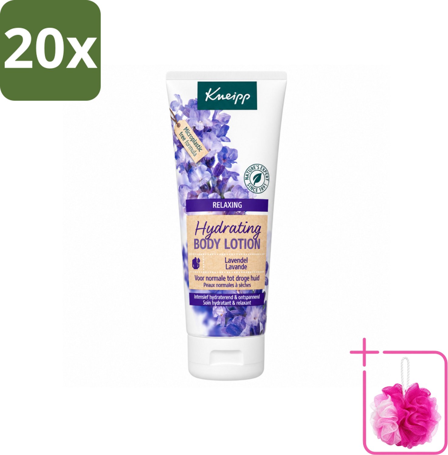 20 x Kneipp - Body lotion - Relaxing - Lavendel - Bloemige geur - 200 ml - Bulkverpakking - Kneipp Bodylotion Lavendel - Douchemop - Ontspannende bodylotion