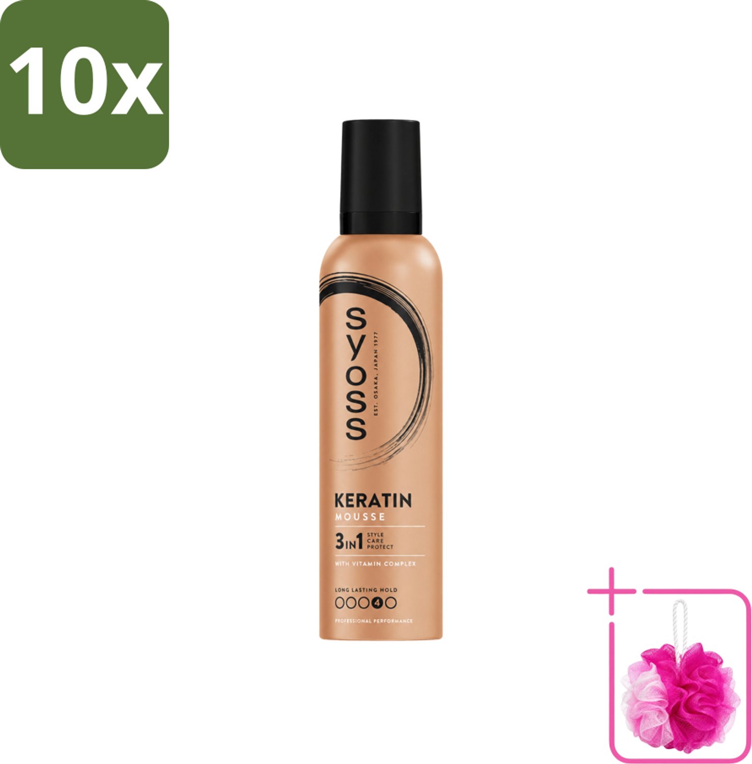 10 x Syoss - Keratin - Haarmousse - Versterkt Haarvezels - 250 ml - Bulkverpakking - Haarmousse - Douchemop - Keratine