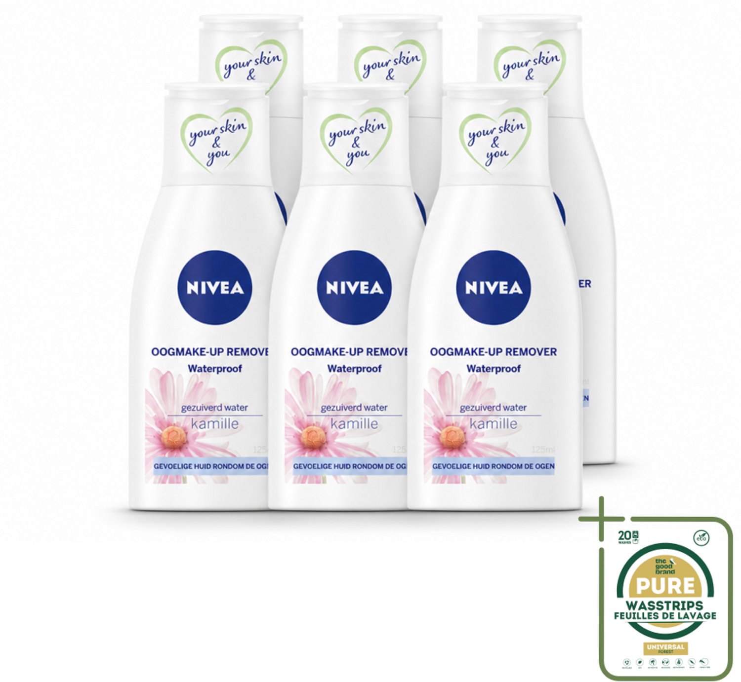 6 x NIVEA - Oogmake-up Verwijderaar - Waterbestendige Make-up Verwijderaar - Voor de gevoelige huid - Met Kamille & Provitamine B5 - 125 ml - Waterbestendige Make-up Verwijderaar - Oogmake-up Verwijderaar - Gevoelige Huid - Kamille - Provitamine B5
