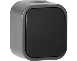 Deurknop voor Belinstallatie - Opbouwmontage Max. 250 V Max. Stroom 10 A Weerbestendig IP54 (grijs - zwart)