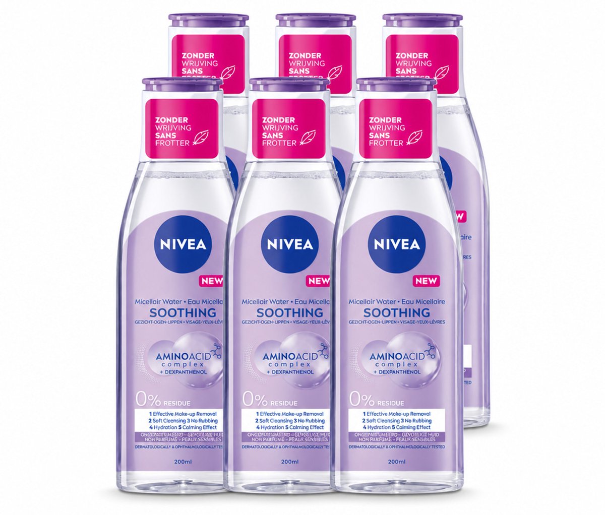 6 x NIVEA - Micellair Water - Gevoelige Huid - Anti-Restant - Verwijdert Waterbestendige Make-up - 200 ml - Voordeelverpakking - 6 stuks