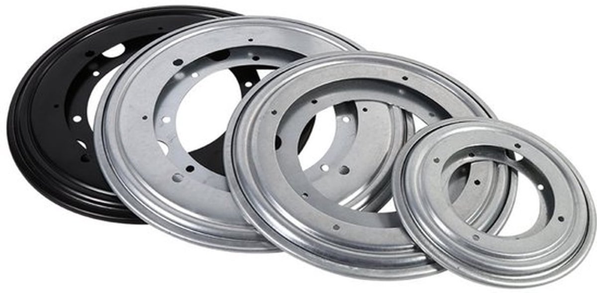 Lazy Susan Draaiplaten - Robuust en Draaibaar - Zwart - Perfect voor Keuken en Tafels - Duurzaam en Corrosiebestendig - Geschikt voor Meu