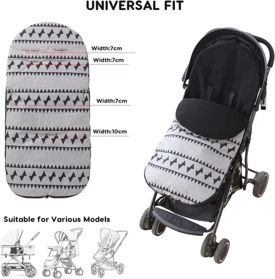 Universele voetenzak voor kinderwagens, warme winterse kinderwagens, slaapzak waterdicht, winddicht, voor kinderwagen, gezellige tenen, voetbedekking voor wandelwagen — afbeelding 4