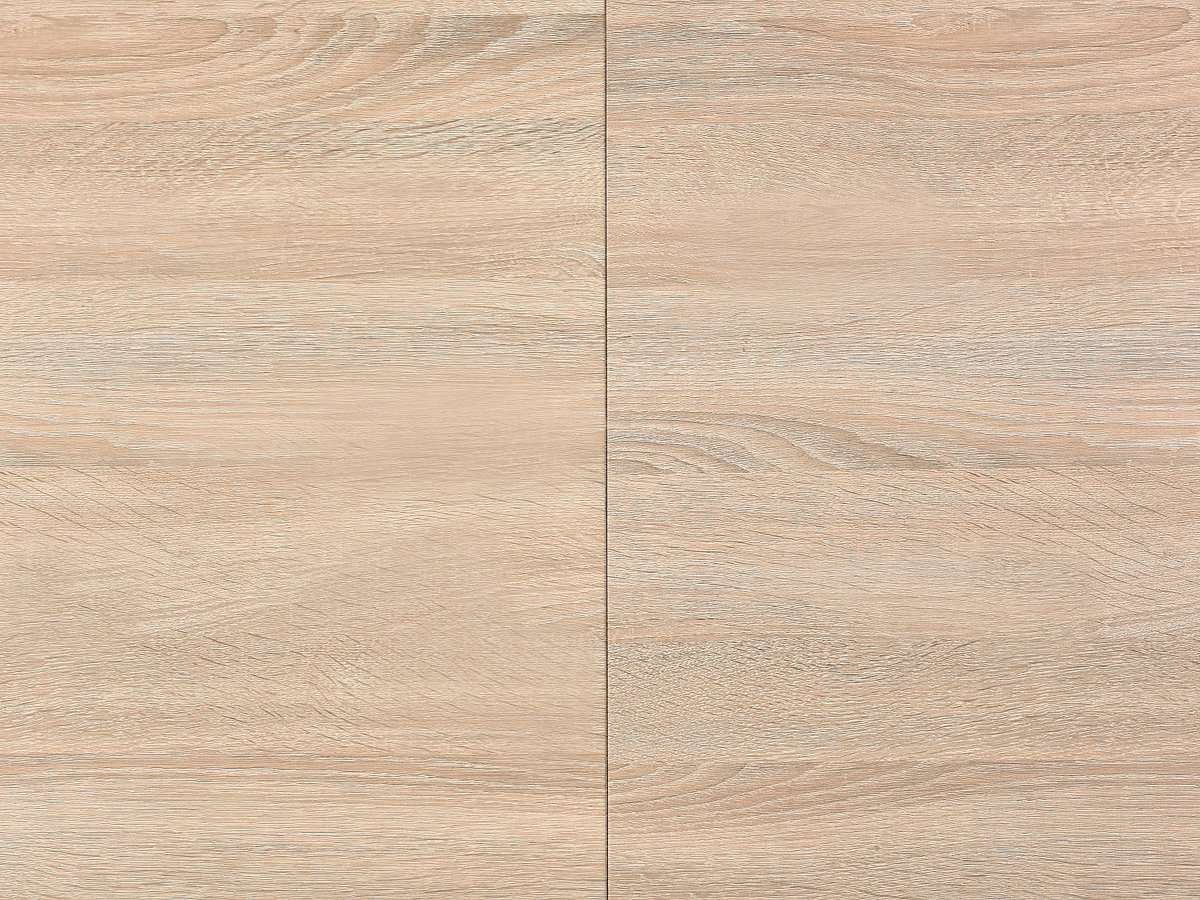 Vente-unique Uitschuifbare eettafel voor 6 tot 12 personen in MDF en metaal - Naturel en wit - CATONAV