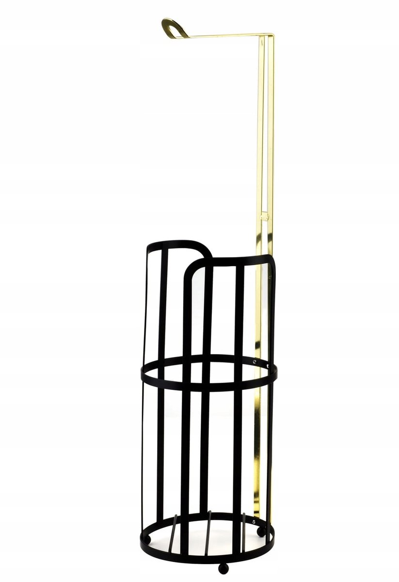Zwart Gouden Metalen Toiletrolhouder Vrijstaand 62 cm