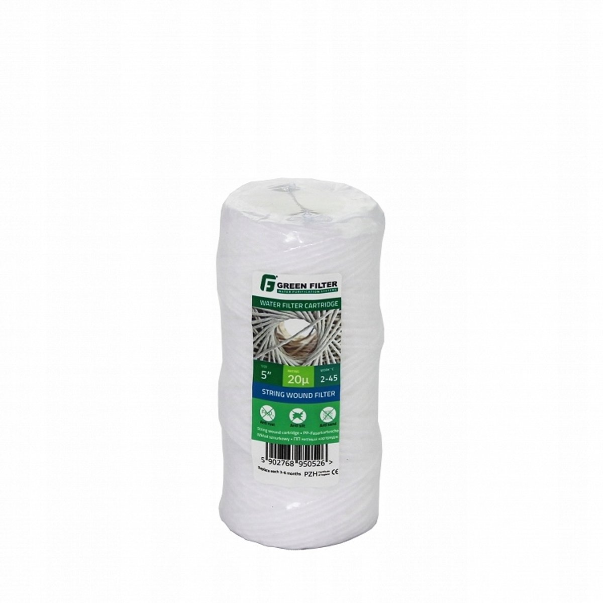 5 micron PP touwfilterpatroon, 5 inch