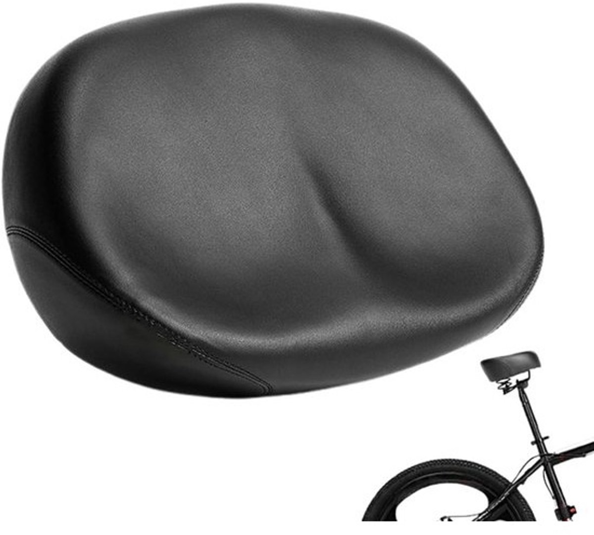 Fiets Zitkussen - Fietszadelhoes Schokabsorberend - Comfortabel Fietsen - Ergonomische Vorm - Universeel - Zwart
