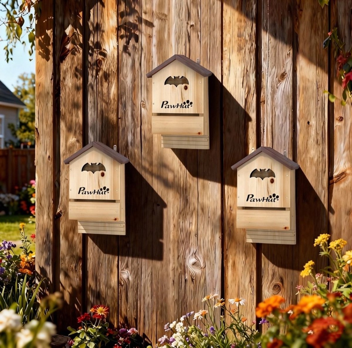 MODFU - Vleermuiskast - Set Van 3 - Tuin - Hout - Naturel Hout