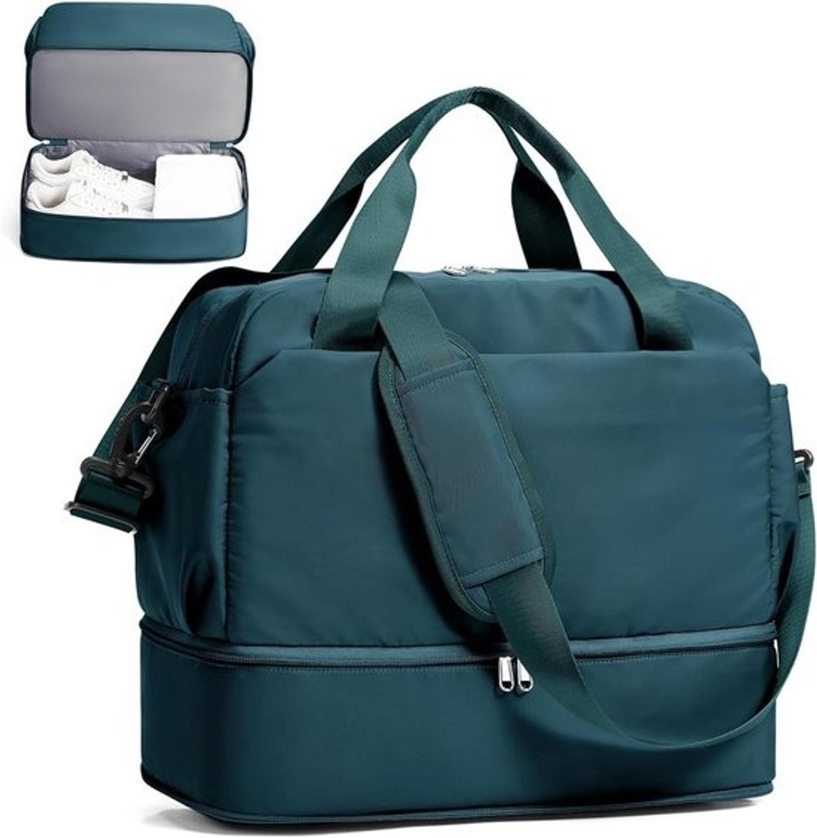 Reistas Handbagage - Sporttas Weekendtas - Reizen Vliegen - Uitbreidbaar Schoencompartiment - 40x20x25 cm - Blauw