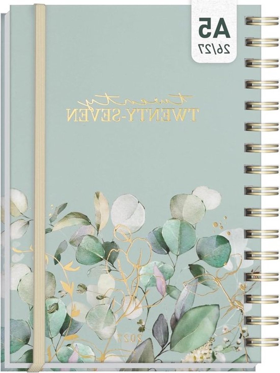 Agenda 2026 2027 - Planner Ringband - Dagelijkse Planning - Meertalige Agenda - A5 formaat - Groen