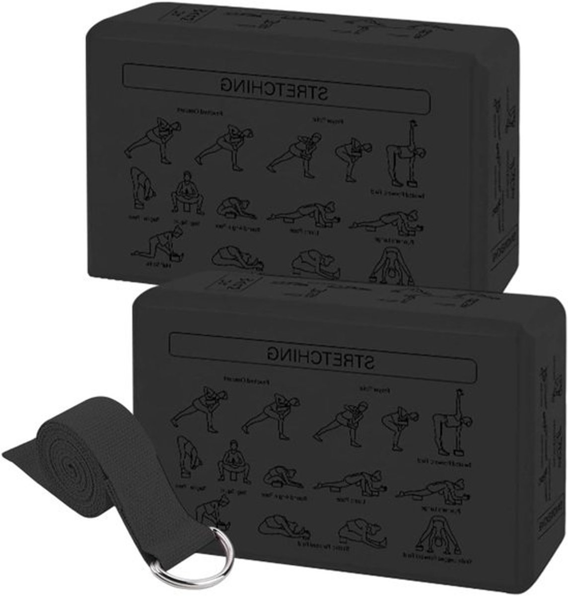 Yoga Blokken - Pilates Blokken - Balans Verbeteren - Antislip Ontwerp - 2 stuks - Zwart