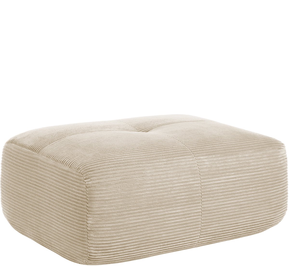 REDOM - Voetenbankje - Gestoffeerd design - Zonder montage - Vierkante vorm - Modern - Woonkamer - Stof - Beige - 83 x 83 x 26 cm
