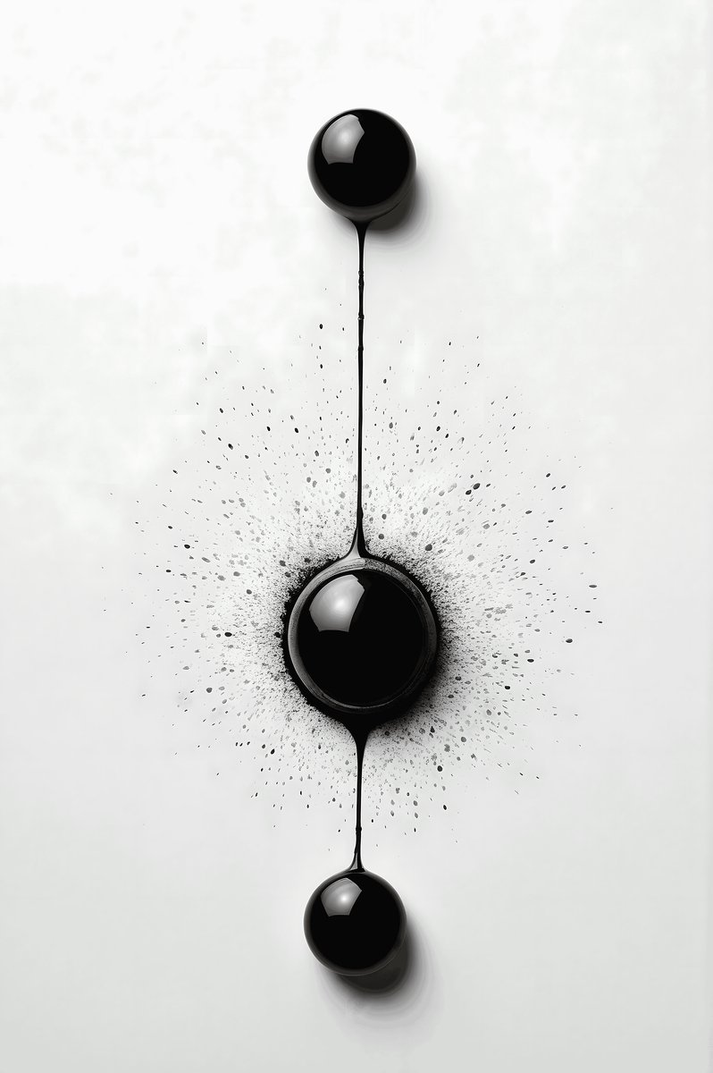 Minimalistische Kunst - Zwarte Ballen - Minimalism - Kamer Decoratie - posters - formaat 70x100cm - Aesthetic - Wanddecoratie - Moderne Kunst - Aesthetic room decor - L1609MT