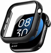 Stravo Case / Hoesje voor Apple Watch Series 12 46mm – Full Cover met Screenprotector – Hardcase Beschermhoesje – Zwart