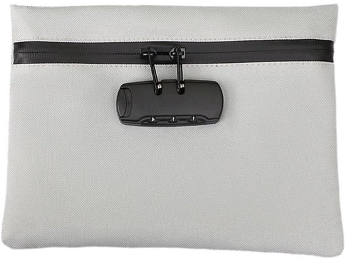 Draagbare Kluis - Combinatieveilige Doos - Veilig Opbergen - 4-Cijferig Slot - 24.5 x 16 cm - Grijs