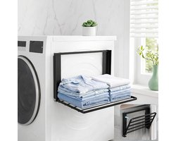 KZQ Magnetische opvouwbare wasmachine organizer en plank - Ruimtebesparend voor koelkast badkamer keuken en camper - Eenvoudig te bevestigen - Zwart