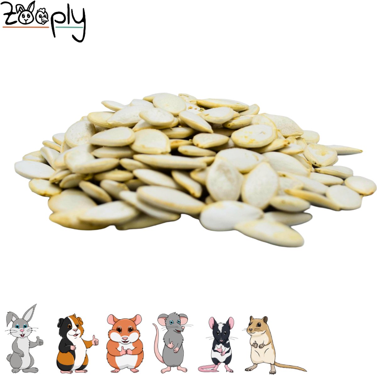 Zooply Pompoenpitten - Kruiden & Snacks - 100% natuurlijk - Voor konijnen & cavia's - 200 gram