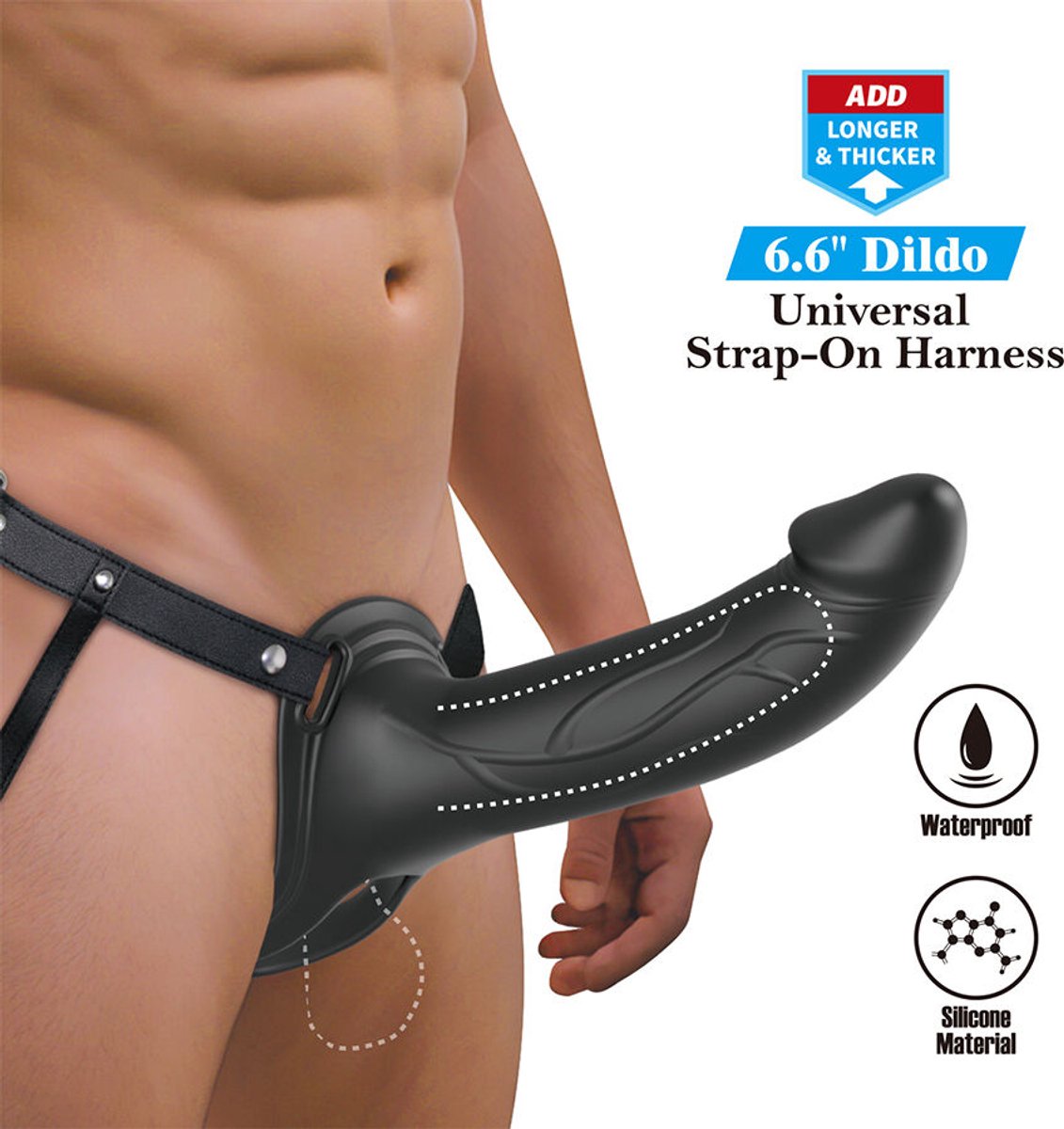 PRETTYLOVE London Universal Strap-on Harness With Hollow Dildo 6.6