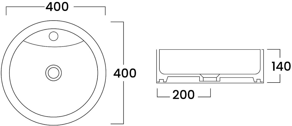 Vente-unique Zwevend teakhouten badkamermeubel met ronde opbouwwastafel, kraan en spiegel - Natuurlijk donker - 90 cm - TOWARI