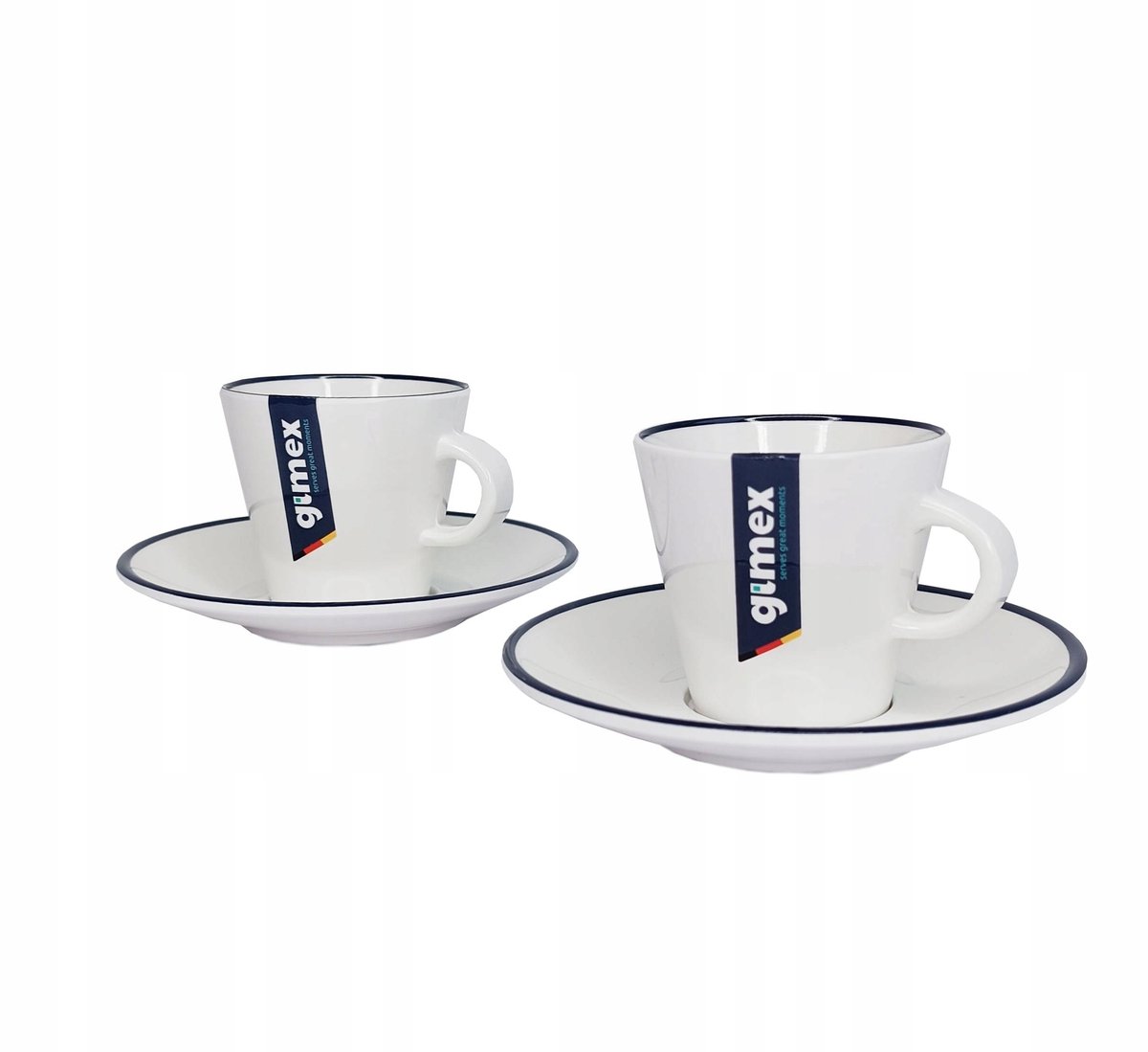 Gimex Linea Blauwe Espressokopjes Set - Melamine, Camping, Caravan