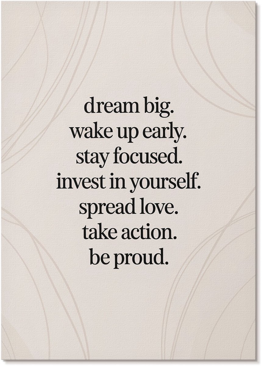 Tulup Canvas Poster Polycanvas - Dagelijkse Motivatie, Typografie - A4 - Wit Poster - Rechthoek - Decoratieve poster - Woonkamer, Slaapkamer, Kantoor - Minimalist
