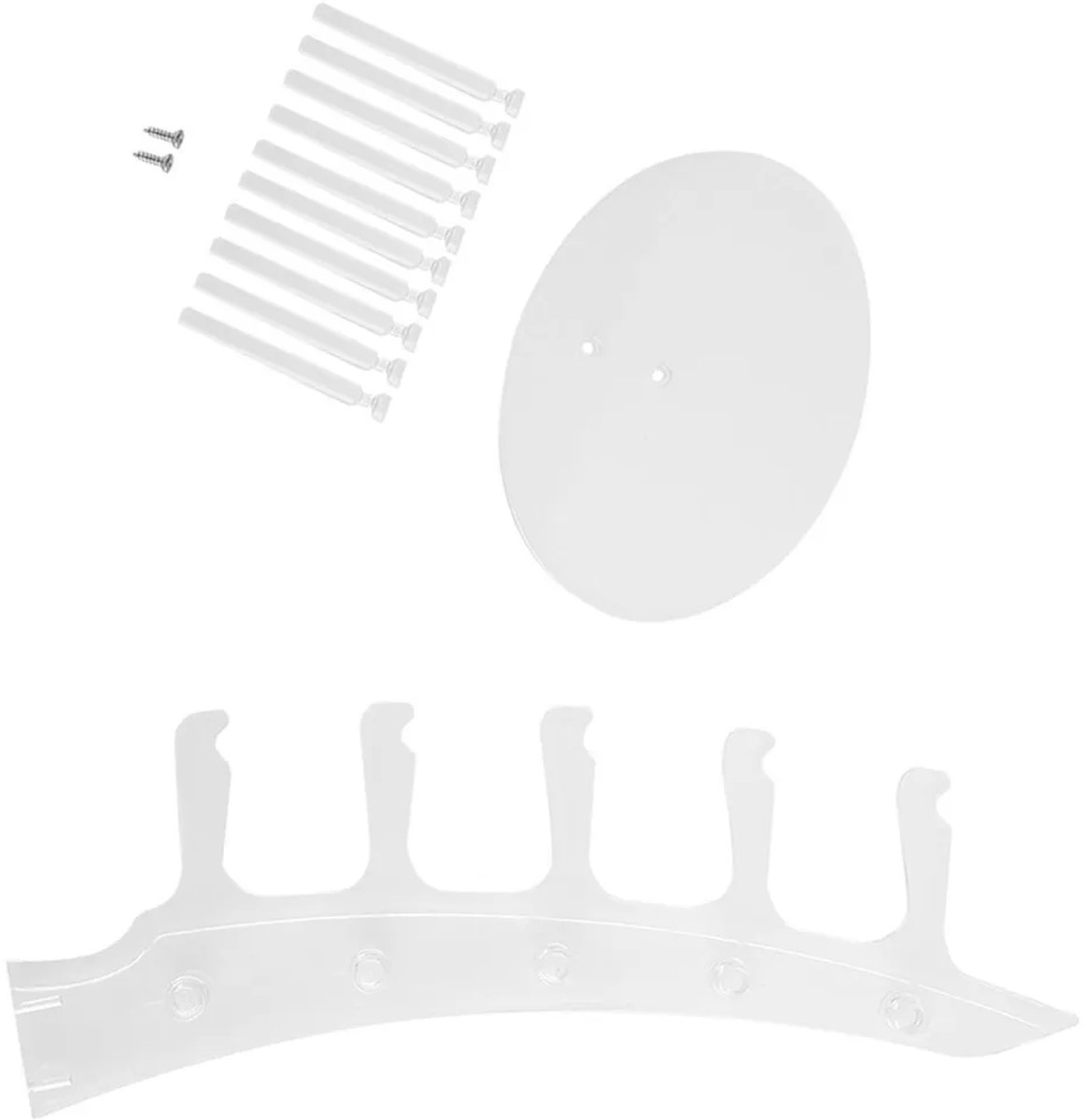 5 paar transparante plastic brillenmonturen, displaystandaards Geschikt voor zonnebrillen en opbergrekken.
