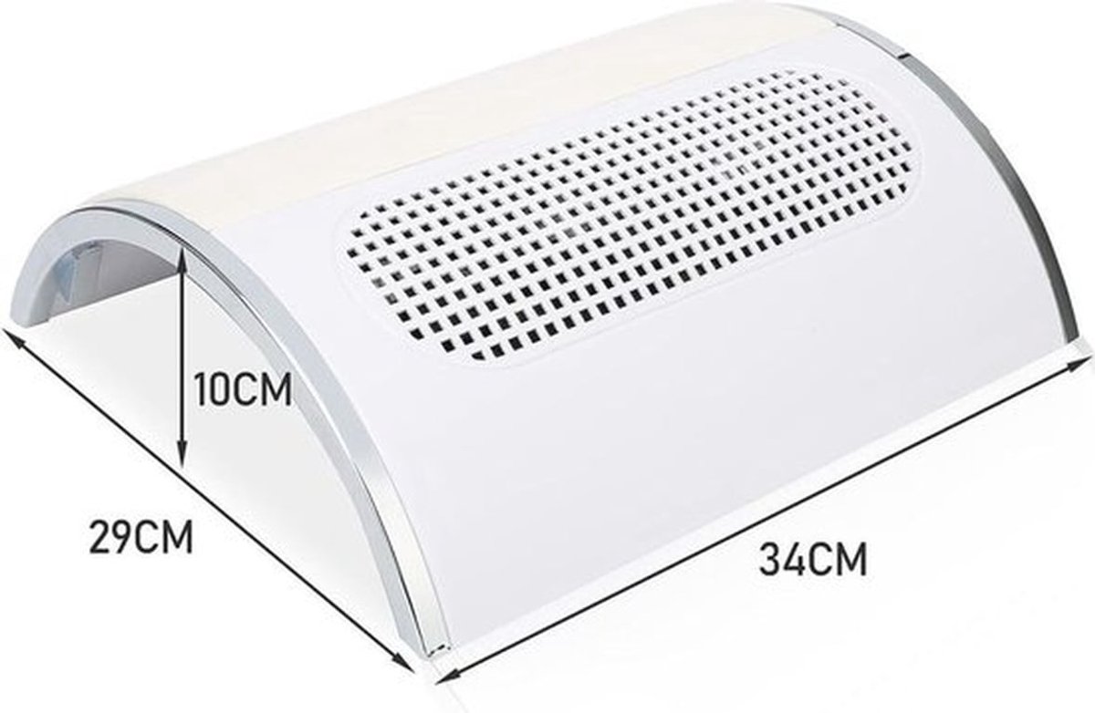 Nagel- en pedicureset, inclusief een 40W nagelstofzuiger geschikt voor 2 stofzakken en 3 ventilatoren.
