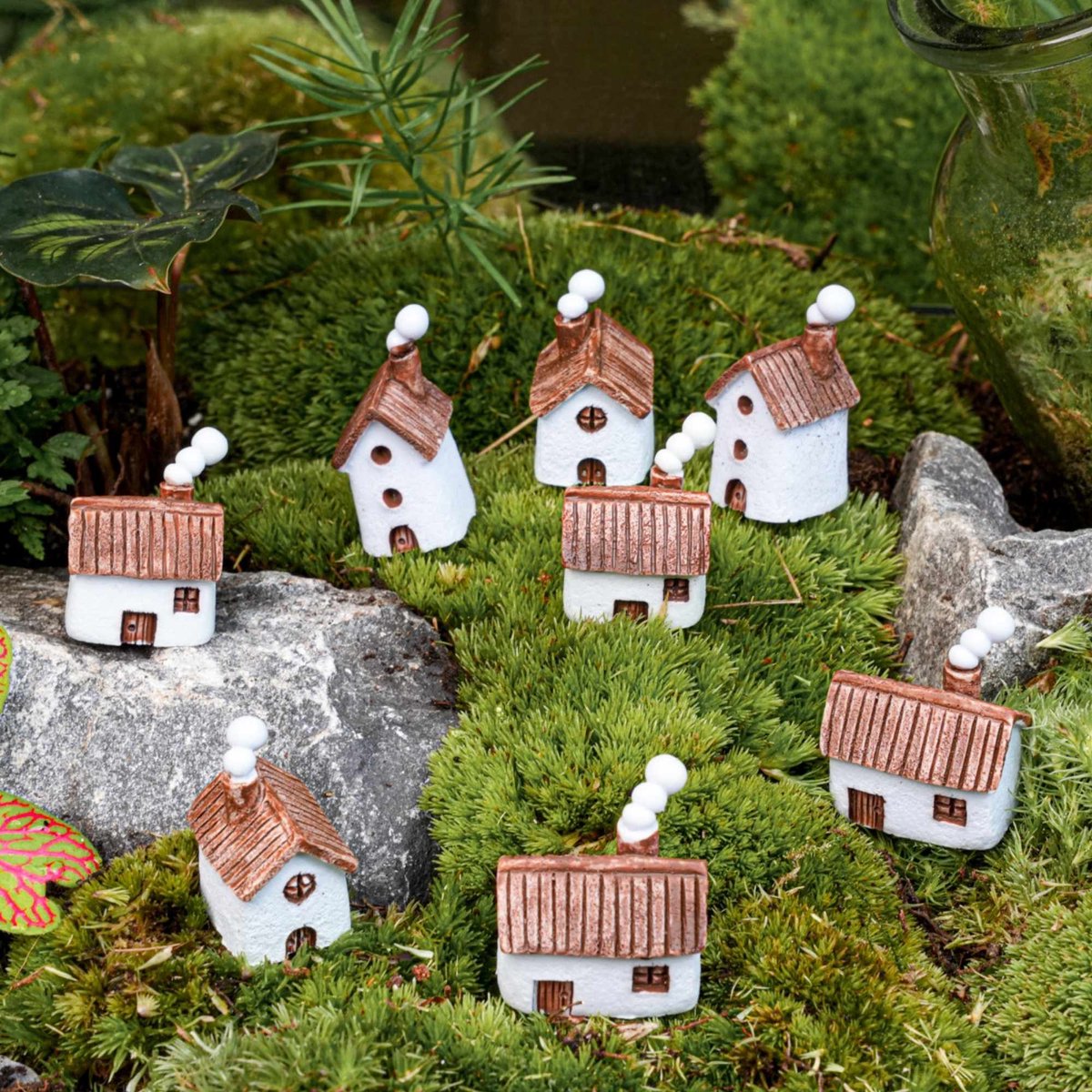 Schoorsteenpad - Decoratief miniatuurdorp - 8 stuks - ↑ 1-3 cm
