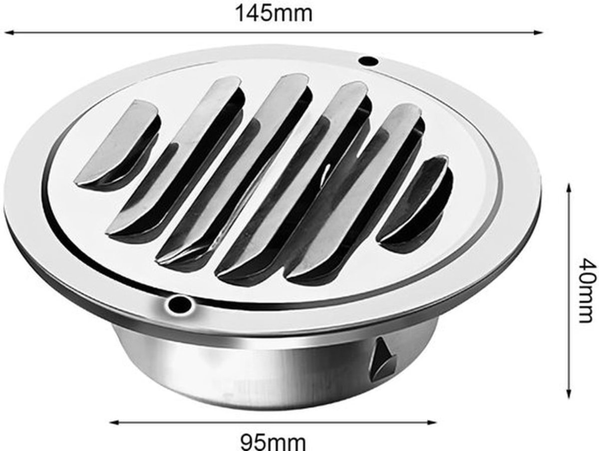 - Ventilatierooster - 100 mm - Insectenbescherming - Roestvrij staal - Afvoerluchtrooster - Geschikt voor buiten en garage
