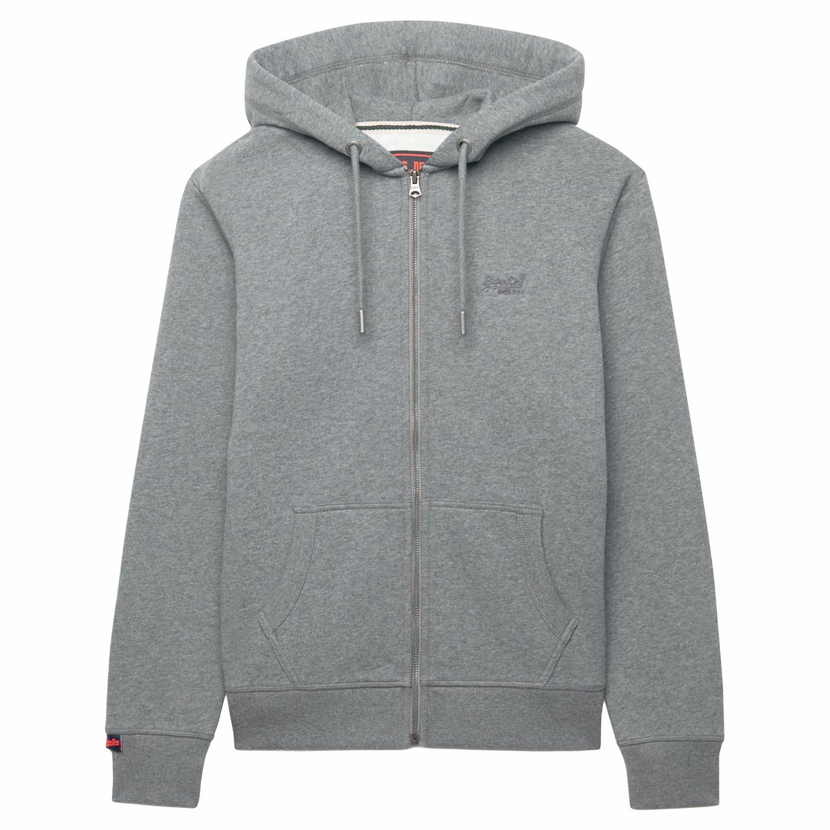 Superdry Essential Logo Half Brushed Zip Hoodie Heren Hoodies Grijs