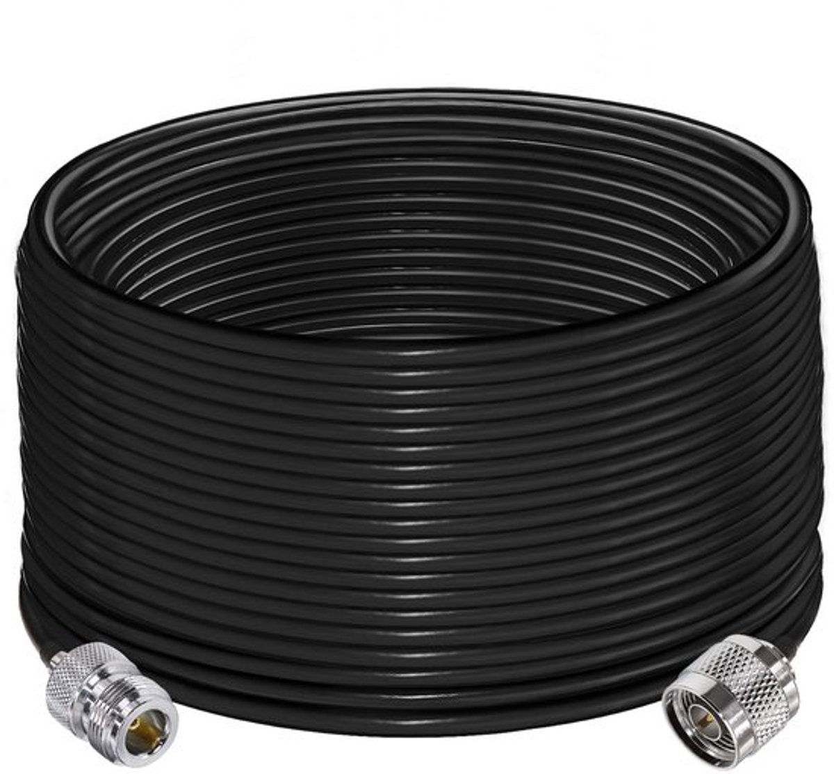 Allecto - N-type-kabel - verlengkabel 20 m - verliesarm - zwart - N-stekker naar