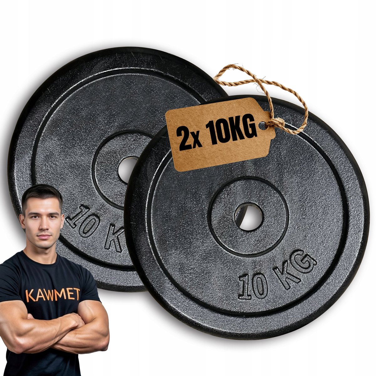 2x10kg Gietijzeren Halterplaten 31mm - Krachtraining