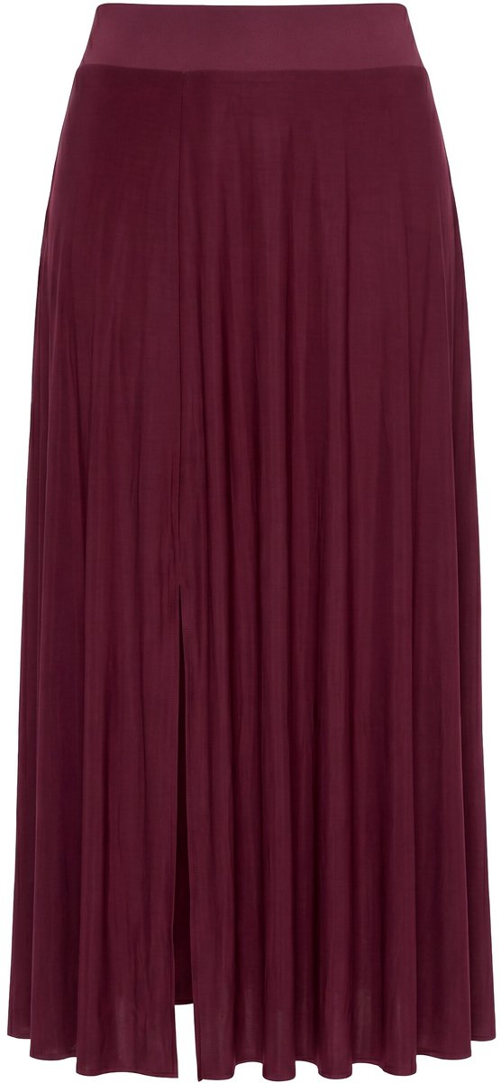 Ulla Popken - Dames - Maxi-rok stretch elastische tailleband - Bes - Maat 58+