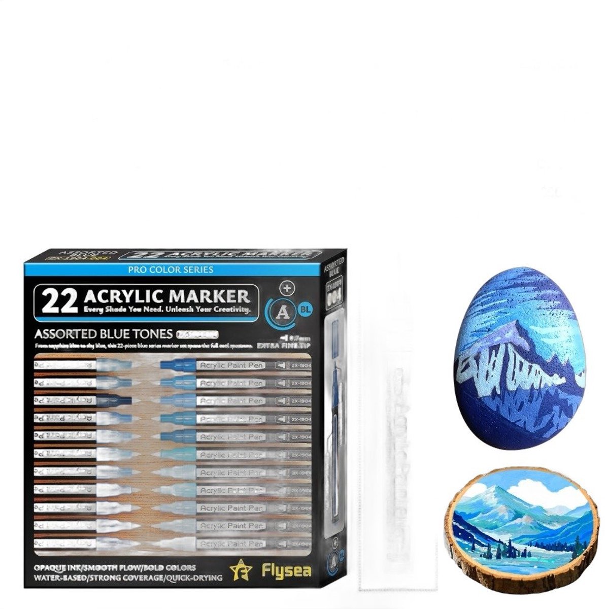 Currero Aquamarkers - Twinmarkers - Brushpennen - Stiften - Markeerstiften Op Waterbasis - Dual Tip - Tekenen En Kleuren - 23 Stuks Blauw