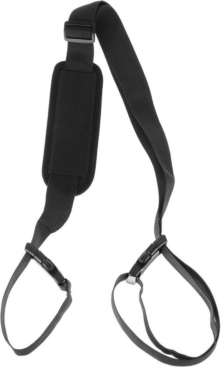 Draagbanden Strandstoel - Verstelbare Riemen - Buitenactiviteiten Dragen - Comfortabele Schouderpad - 180x3.8 cm - Zwart