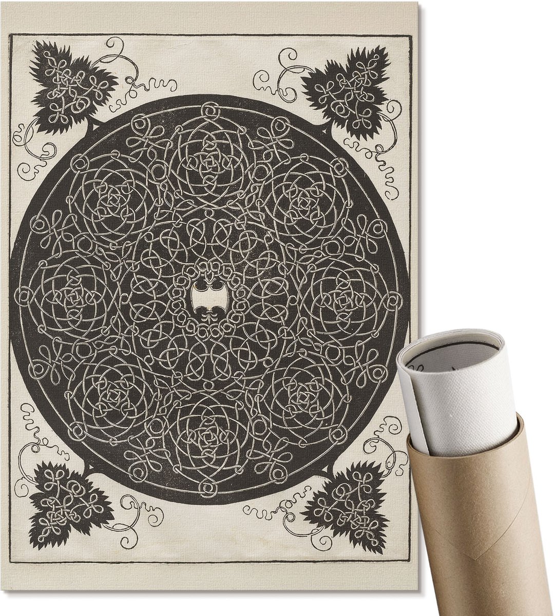Coloray Canvas Poster Polycanvas - Vijfde Knoop, Illustratie - A4 - Zwart Poster - Rechthoek - Kunstposter - Woonkamer, Slaapkamer, Kantoor - Decoratief
