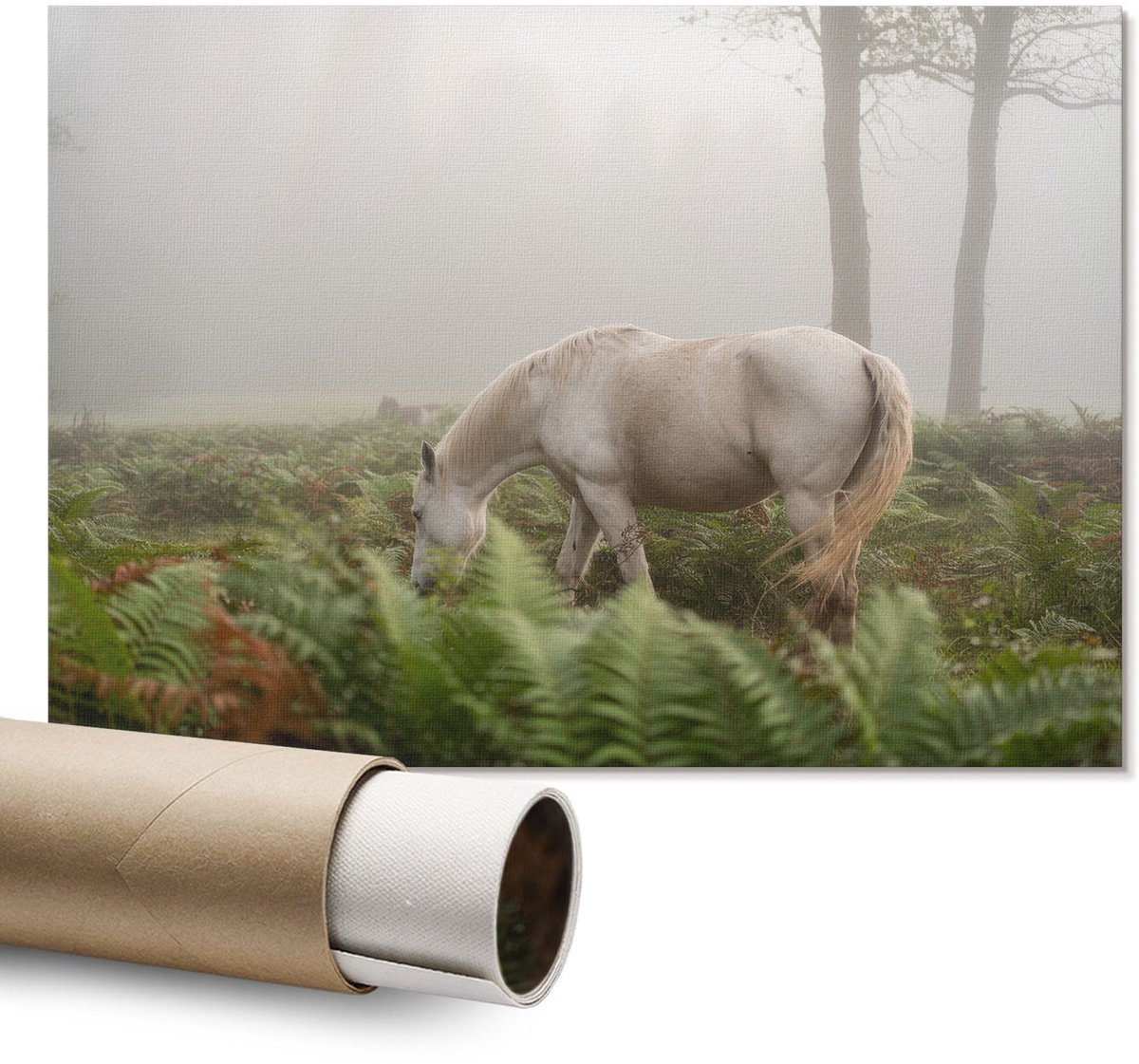 Coloray Canvas Poster Polycanvas - Acht Schaduwfiguren, Illustratie - A1 - Rood Decoratie - Rechthoek - Decoratieve poster - Kantoor - Expressief