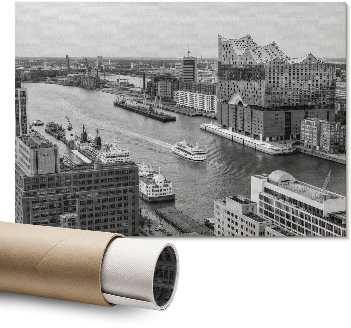 Coloray Polycanvas Wandposter - Moderne Architectuur, Schilderen - A1 - Oranje Wandposter - Rechthoek - Canvasposter - Woonkamer - Minimalist
