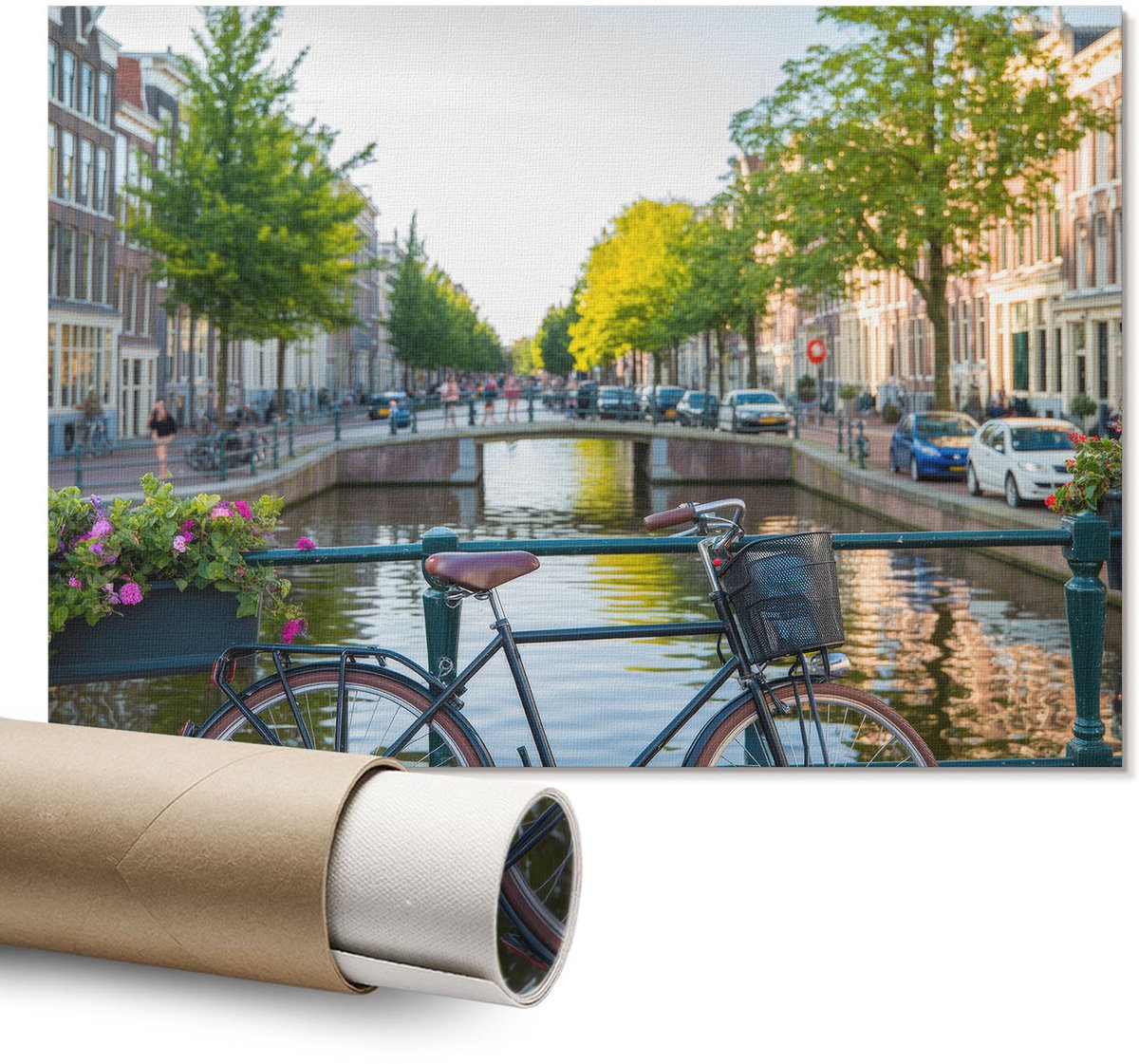 Coloray Polycanvas Wandposter - Stedelijke Charme, Fotografie - A1 - Beige Illustratie - Rechthoek - Canvasposter - Woonkamer - Klassiek