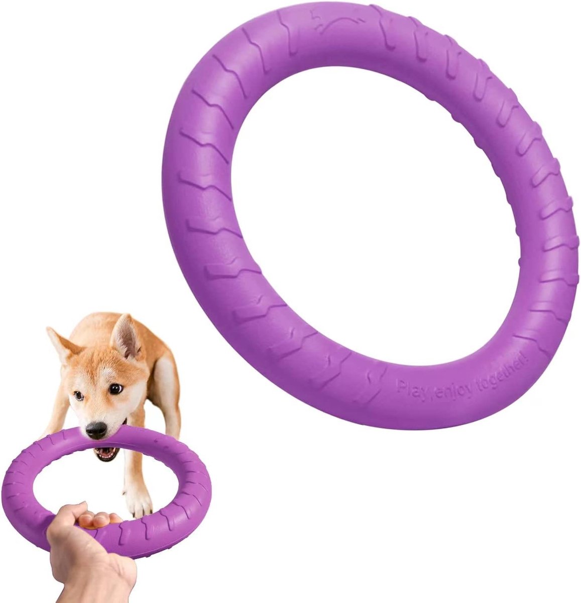 Grote, duurzame, onverwoestbare drijvende vliegende schijf, speelgoed voor honden die graag kauwen, om mee te zwemmen in het zwembad, te gooien, te vangen, te grijpen, te pitchen, en om binnen en buiten mee te spelen en te trainen.