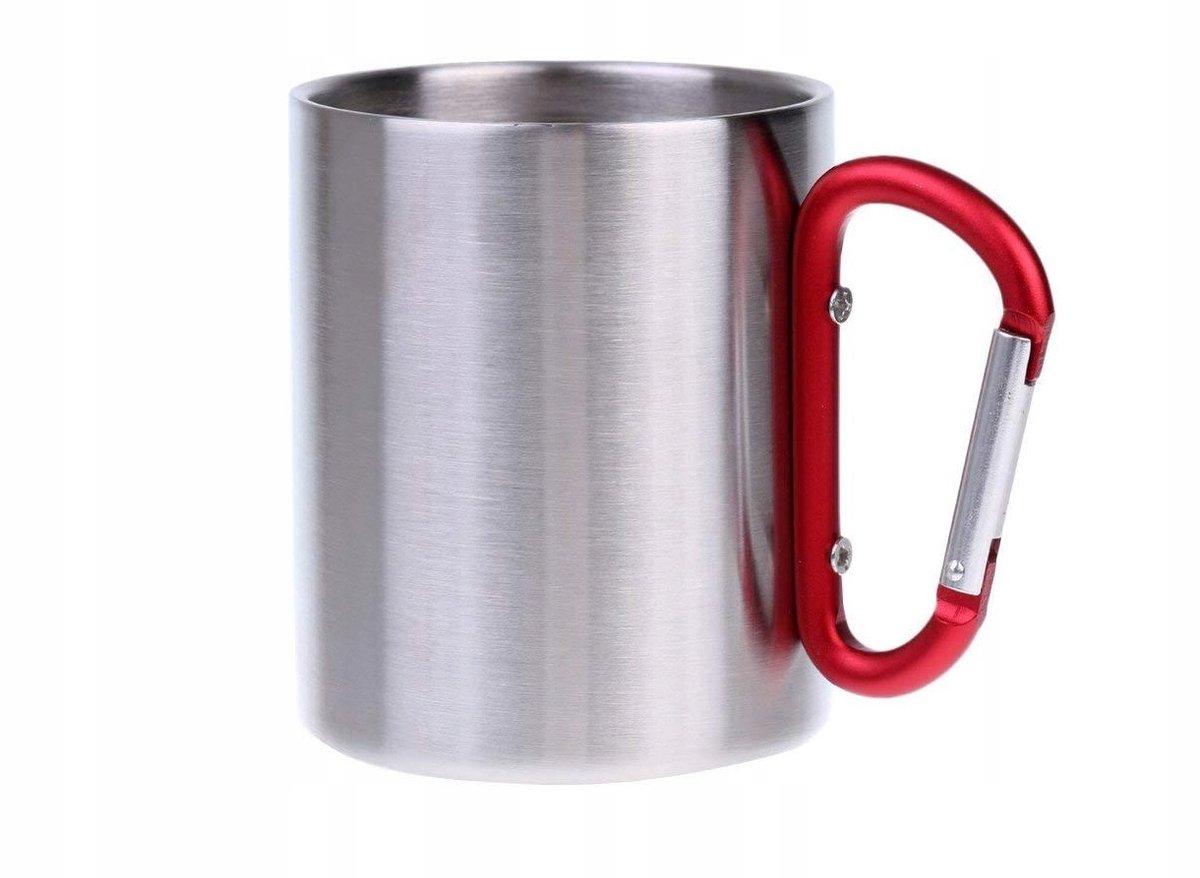 RVS Kampeerbeker met Karabijnhaak 300ml